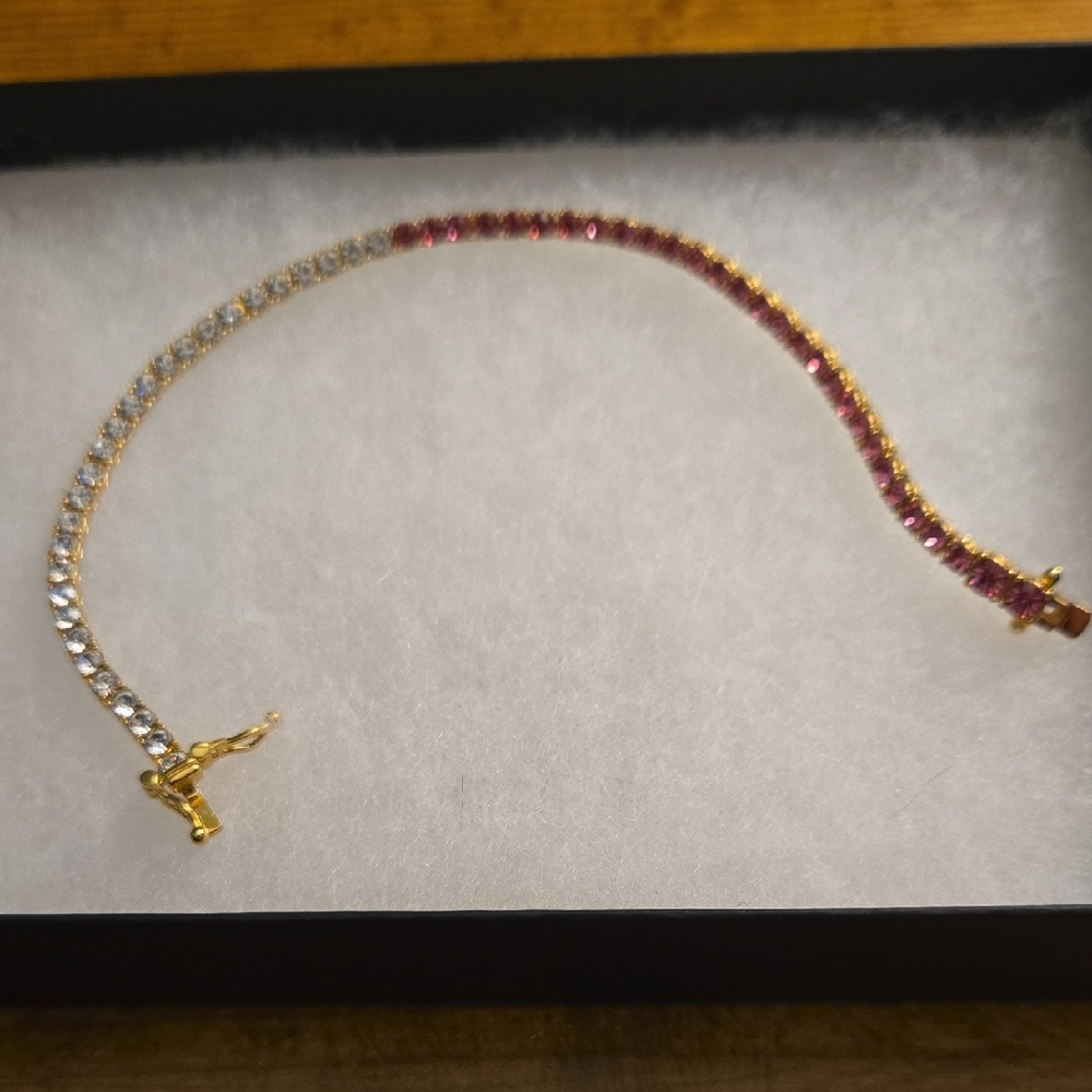 Kate Spade Gold and Pink Tennis Bracelet